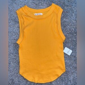 Free People - Kate Rib Stretch Tank- Medium- Orange/mustard color- NWT